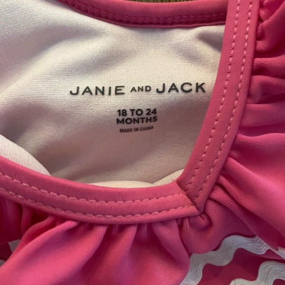 Janie and Jack Recycled Ric Rac Ruffle 2-Piece Swimsuit - Picture 4 of 7
